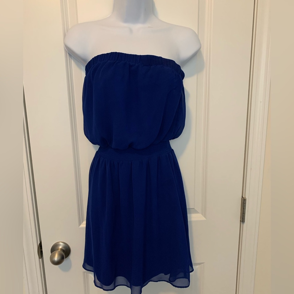 Express Royal Blue Strapless Dress